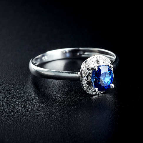 金镶钻蓝宝石戒指--蓝宝石-B250216G15012