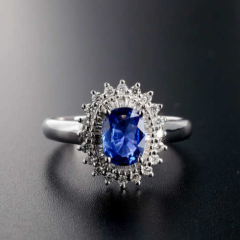 金镶钻蓝宝石戒指--蓝宝石-B250216G15016