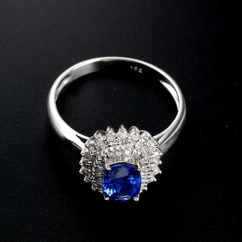 金镶钻蓝宝石戒指--蓝宝石-B250216G15016