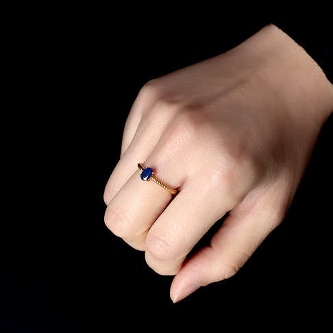 深蓝色蓝宝石戒指--蓝宝石-F25IF21L28001