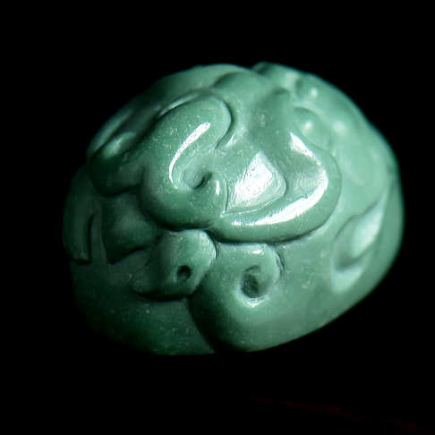 绿松石貔貅戒面--绿松石-A229716K16038