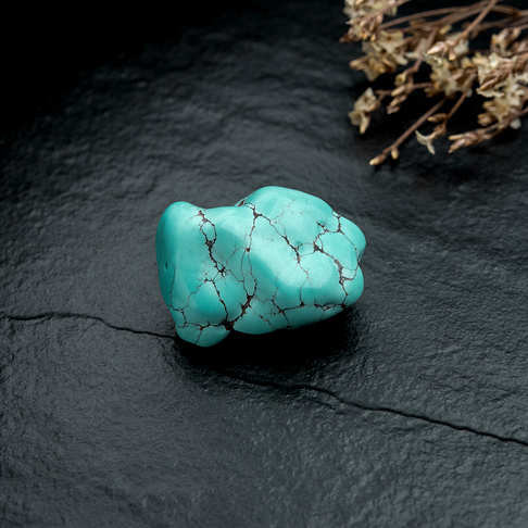 中高瓷铁线蓝绿松石随形配件--绿松石-B224517H04004