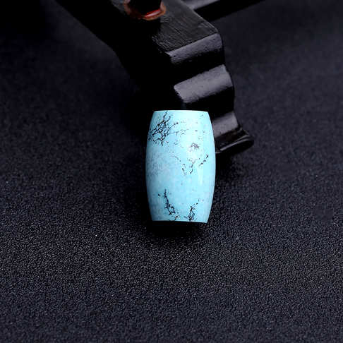 中高瓷铁线蓝绿松石桶珠--绿松石-B228517C21007