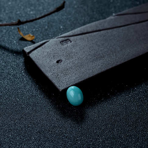 高瓷蓝绿松石蛋面形戒面--绿松石-B22J517G17019