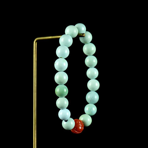 10.5mm中高瓷蓝色绿松石单圈手串--绿松石-D22CG20E07001