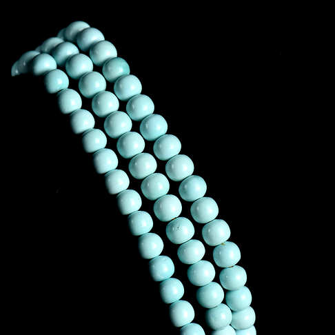中高瓷蓝色绿松石老形珠108佛珠--绿松石-D22FP20K20002