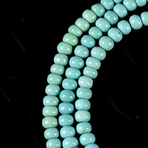中高瓷蓝绿色老形珠多圈手串--绿松石-D22FP21L31002