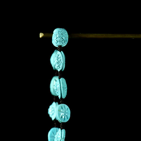 中高瓷蓝色绿松石富甲天下手串--绿松石-D22S019K23001