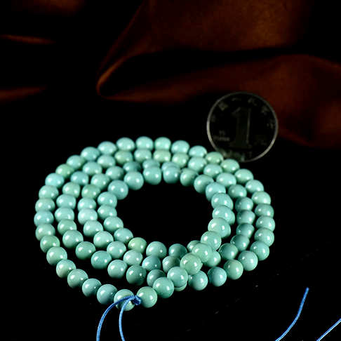 6.5mm中高瓷蓝绿色绿松石108佛珠--绿松石-D22S020K11009
