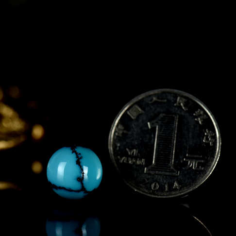 12mm高瓷蓝色绿松石网花圆珠配件--绿松石-D22S021G15003