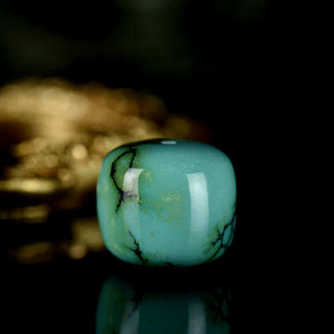 中高瓷蓝绿色绿松石老形珠配件--绿松石-D22S021J29004