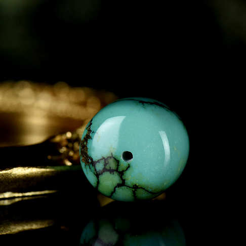 中高瓷蓝绿色绿松石老形珠配件--绿松石-D22S021J29004