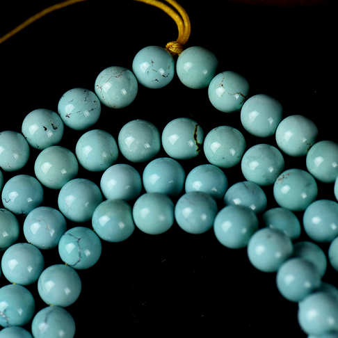 7mm中高瓷蓝色绿松石108佛珠--绿松石-D22S021J29006