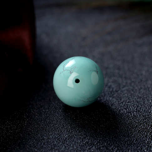 16.5mm中高瓷铁线蓝绿绿松石圆珠--绿松石-F224020I29004