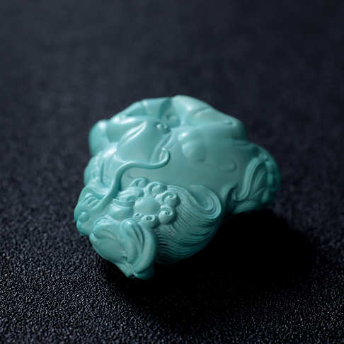 中瓷蓝绿绿松石瑞兽吊坠--绿松石-F22BY20I18007