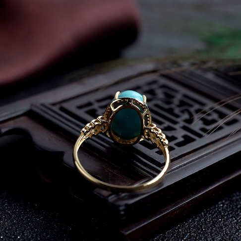 高瓷蓝绿松石戒指--绿松石-F22CM21D08002
