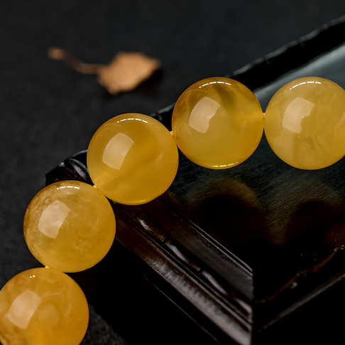 16.5mm鸡油黄金绞蜜单圈手串-蜜蜡-鸡油黄蜜蜡-B015317E12019