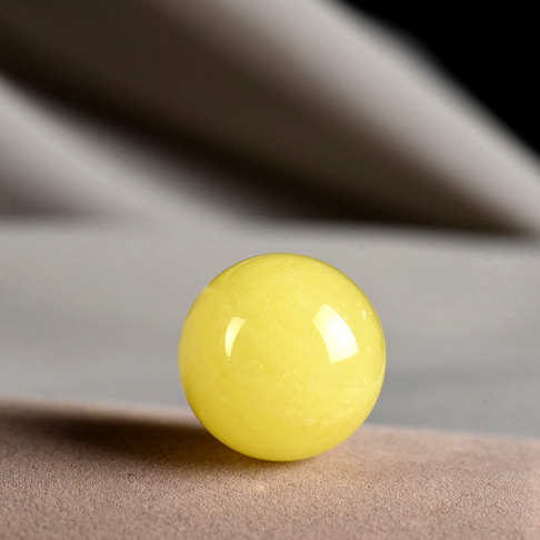 25.5mm柠檬黄蜜蜡圆珠配件-蜜蜡-D01CG19E18007