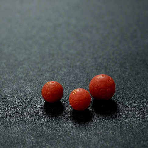 柿子红南红回纹珠套装-南红玛瑙-保山南红-B021916L23020