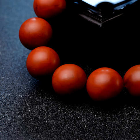 19.5mm柿子红南红单圈手串-南红玛瑙-四川南红-B025117K01011