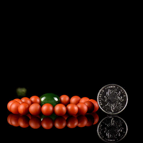 10mm柿子红南红单圈手串-南红玛瑙-保山南红-D02S018I25002