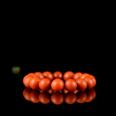12mm柿子红南红单圈手串-南红玛瑙-保山南红-D02S018I25005
