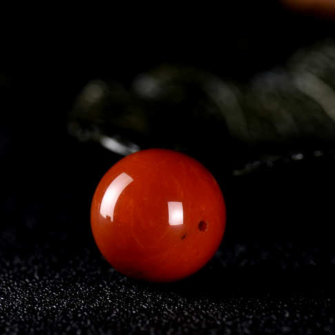21.5m柿子红南红圆珠-南红玛瑙-四川南红-D02S020H03003