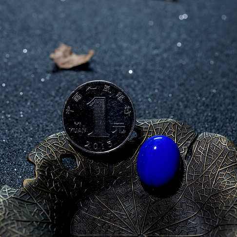 天蓝色青金石蛋面形戒面--青金石-B03M017K20005