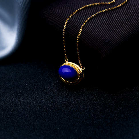 紫蓝色青金石项链--青金石-B03M019B17003