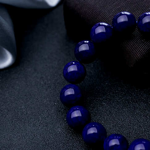 12.5mm紫蓝色青金石单圈手串--青金石-B03M019B17010