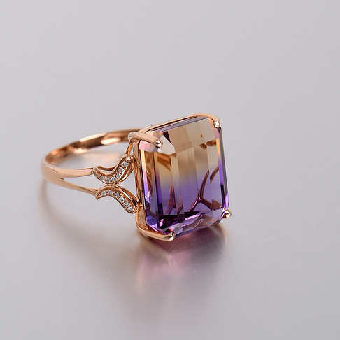 金镶钻紫黄晶戒指--水晶-A040416H12010