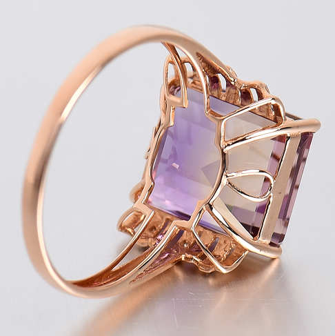 金镶钻紫黄晶戒指--水晶-A040416H12028