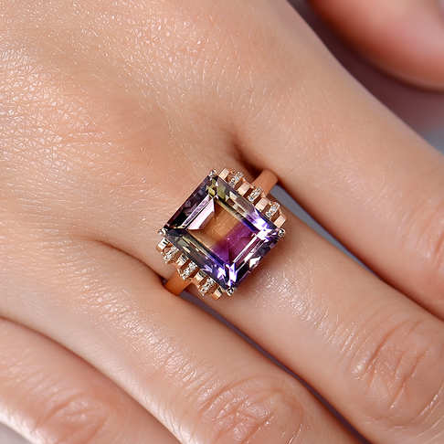 金镶钻紫黄晶戒指--水晶-A040416H12028