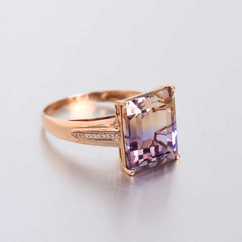 金镶钻紫黄晶戒指--水晶-A040416H12048