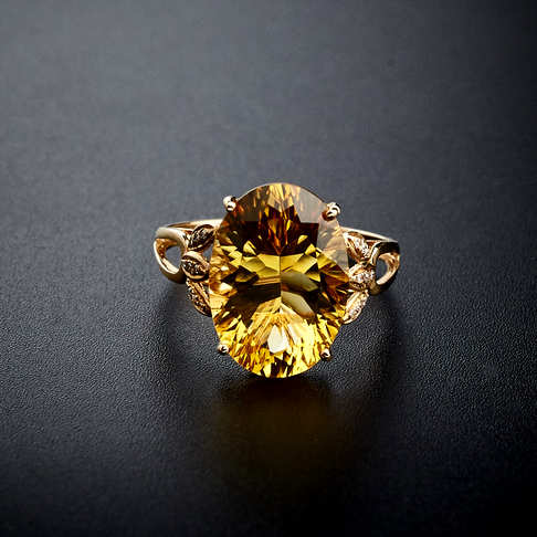 金镶钻黄水晶戒指--水晶-B040416H14008