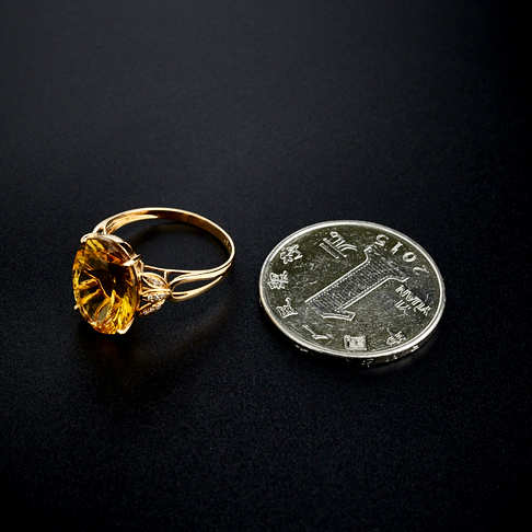 金镶钻黄水晶戒指--水晶-B040416H14008
