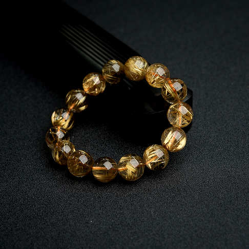 14mm钛金发晶手串--水晶-B04D017C29002