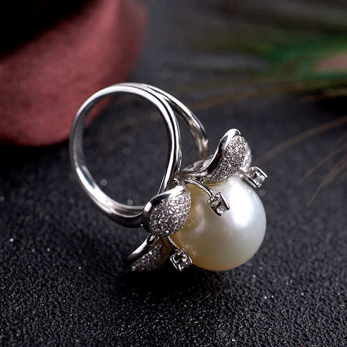 18k海水白色珍珠戒指--珍珠-海水珠-A38HO21E03013