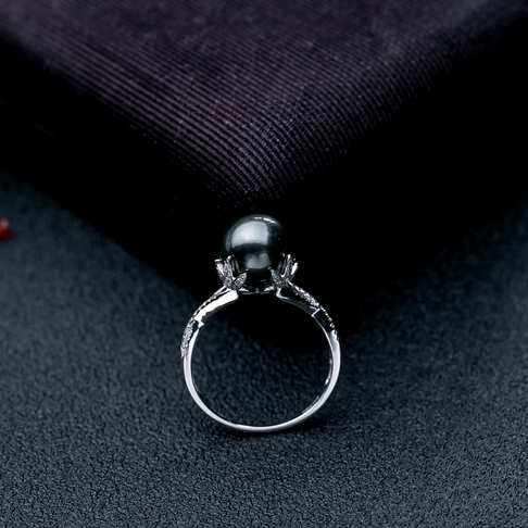 海水黑色珍珠戒指--珍珠-海水珠-B38A918L05007