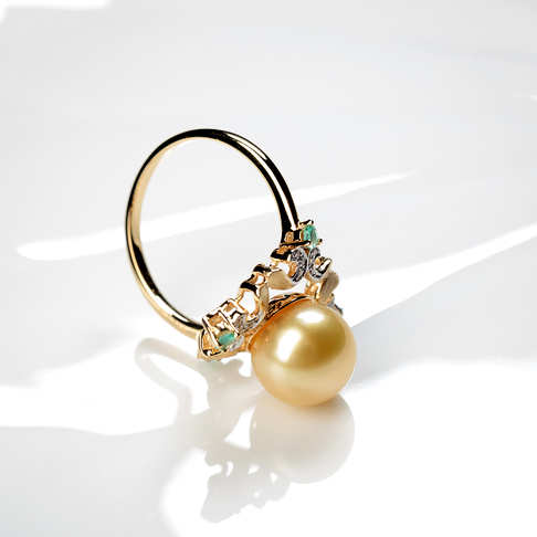 海水金色珍珠戒指--珍珠-海水珠-B38A919F29002