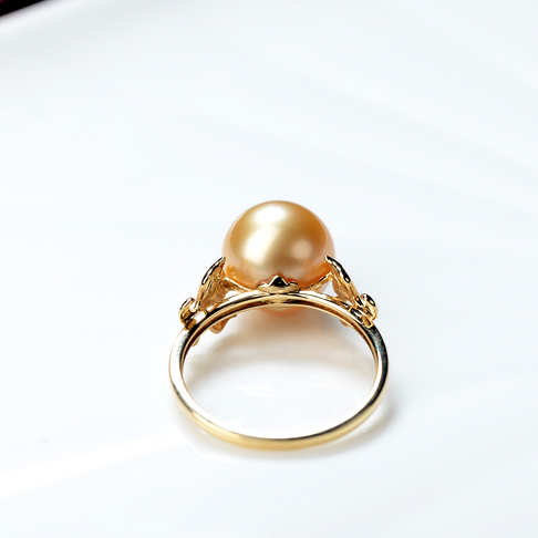 海水金色珍珠戒指--珍珠-海水珠-B38A919J19003