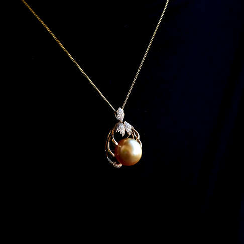 海水金色珍珠吊坠--珍珠-海水珠-B38A919K28007