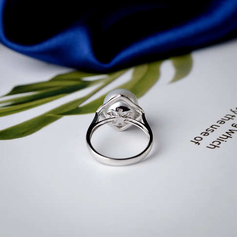 海水白色珍珠戒指--珍珠-海水珠-B38AT18K12006