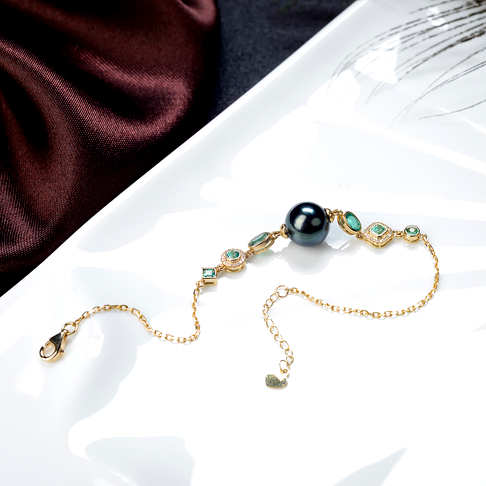 海水黑色珍珠手链--珍珠-海水珠-B38AT19H15008