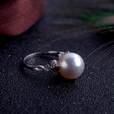 海水白色珍珠戒指--珍珠-海水珠-F38AT21D16007