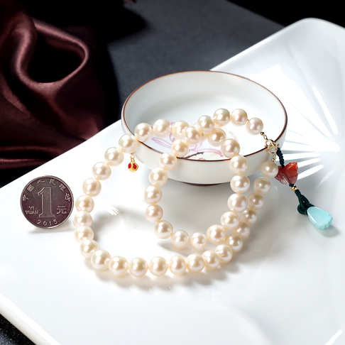 淡水白色珍珠项链--珍珠-淡水珠-定制F38GG20F13002