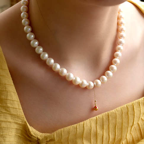 淡水白色珍珠项链--珍珠-淡水珠-定制F38GG20F13002
